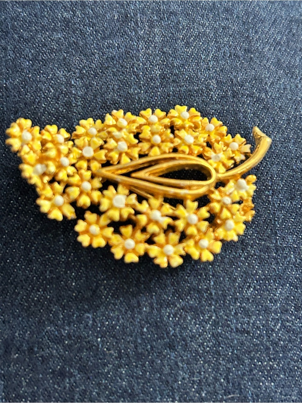 4/$100 Gold-Tone Yellow Dainty Flower Cluster Brooch - Women's Jewelry